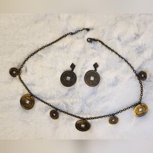 Vintage Asian Inspired Necklace and Earrings